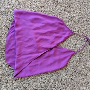 Parker fuschia silk halter top